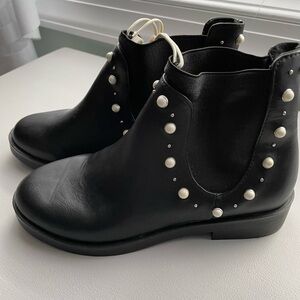 ZARA kids  Black Pearl-Studded Ankle Boots